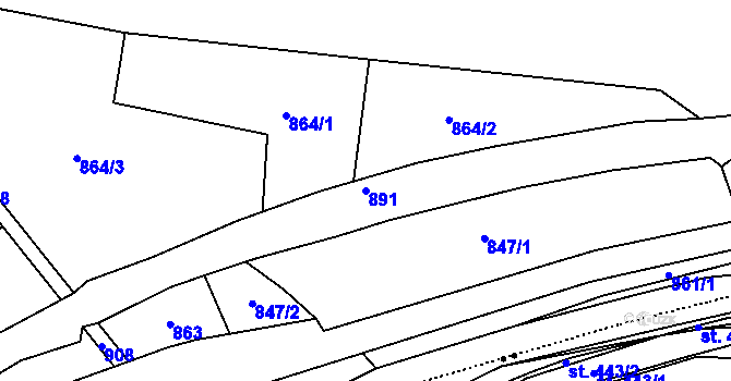 Parcela st. 891 v KÚ Pleče, Katastrální mapa