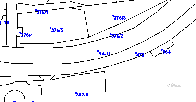 Parcela st. 483/1 v KÚ Pleče, Katastrální mapa