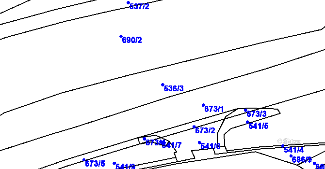 Parcela st. 536/3 v KÚ Pleče, Katastrální mapa