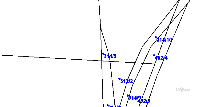 Parcela st. 314/5 v KÚ Pleče, Katastrální mapa