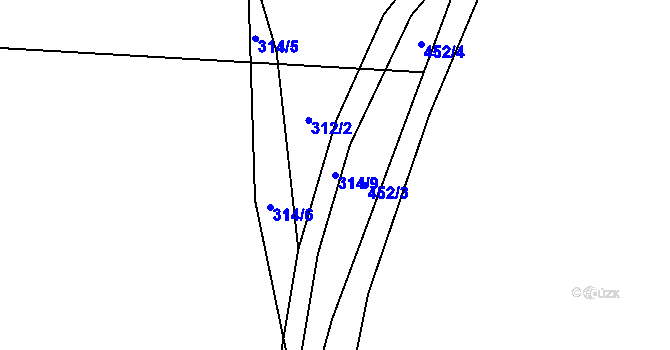 Parcela st. 314/9 v KÚ Pleče, Katastrální mapa