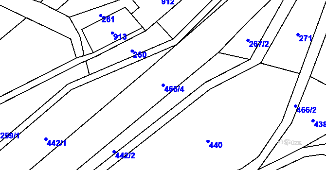 Parcela st. 466/4 v KÚ Pleče, Katastrální mapa