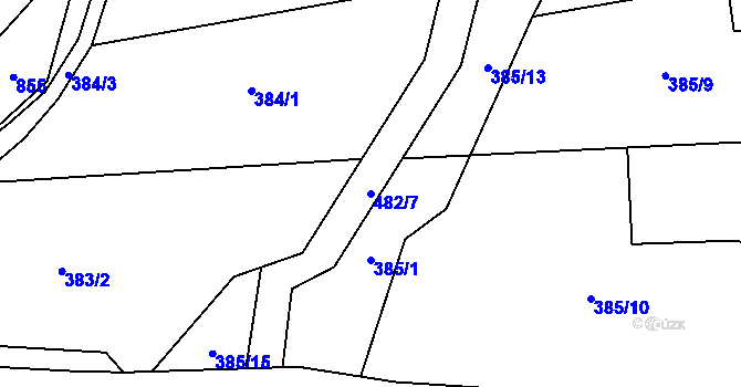 Parcela st. 482/7 v KÚ Pleče, Katastrální mapa