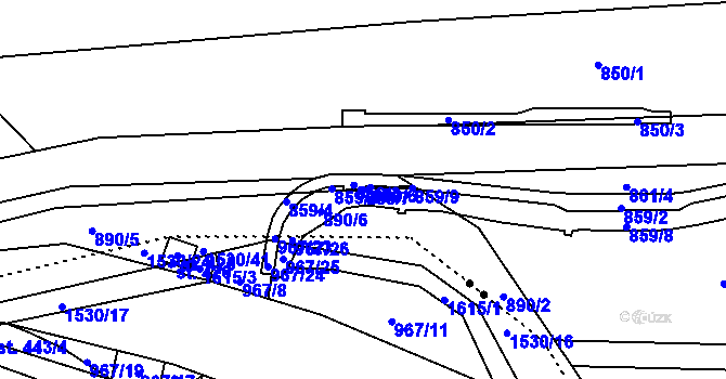Parcela st. 859/7 v KÚ Pleče, Katastrální mapa