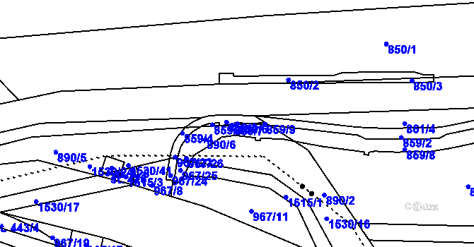 Parcela st. 859/6 v KÚ Pleče, Katastrální mapa
