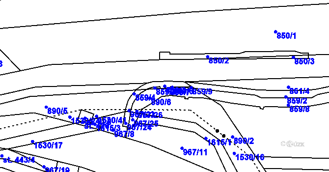 Parcela st. 859/3 v KÚ Pleče, Katastrální mapa