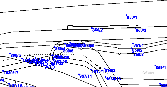 Parcela st. 859/9 v KÚ Pleče, Katastrální mapa