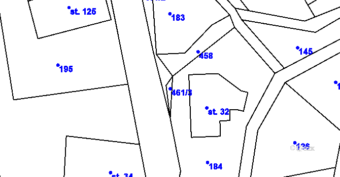 Parcela st. 461/3 v KÚ Pleče, Katastrální mapa