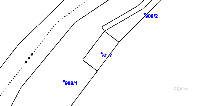 Parcela st. 7 v KÚ Pusté Žibřidovice, Katastrální mapa