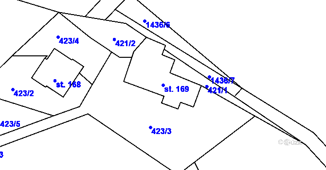Parcela st. 169 v KÚ Pusté Žibřidovice, Katastrální mapa