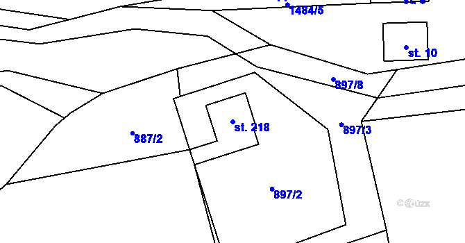 Parcela st. 218 v KÚ Pusté Žibřidovice, Katastrální mapa