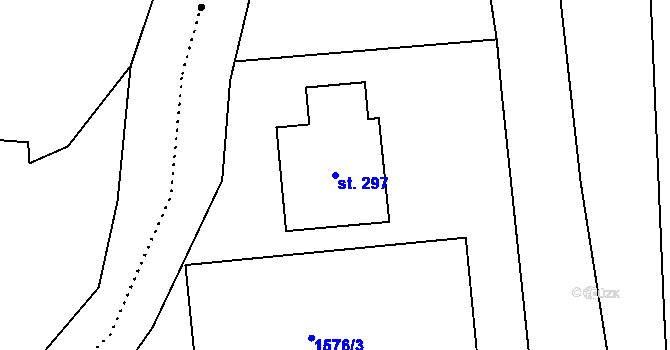 Parcela st. 297 v KÚ Pusté Žibřidovice, Katastrální mapa