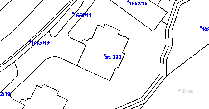 Parcela st. 320 v KÚ Pusté Žibřidovice, Katastrální mapa