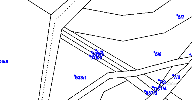 Parcela st. 5/2 v KÚ Pusté Žibřidovice, Katastrální mapa