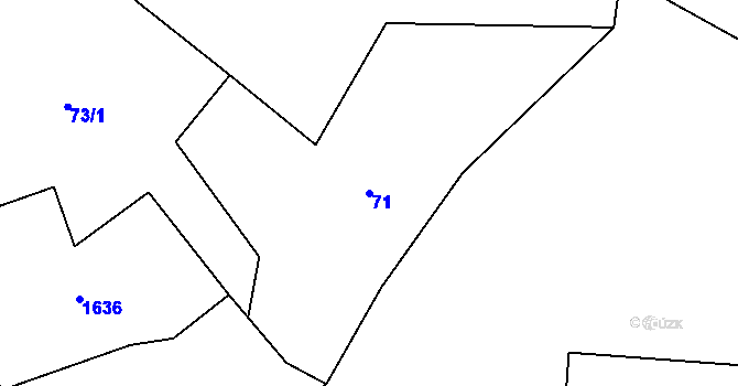 Parcela st. 71 v KÚ Pusté Žibřidovice, Katastrální mapa