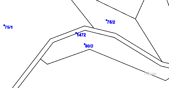 Parcela st. 80/2 v KÚ Pusté Žibřidovice, Katastrální mapa