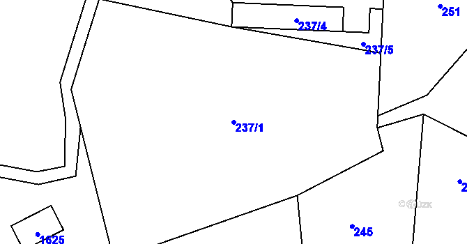 Parcela st. 237/1 v KÚ Pusté Žibřidovice, Katastrální mapa