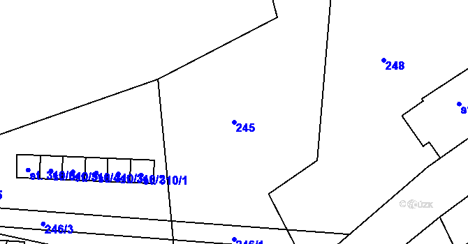 Parcela st. 245 v KÚ Pusté Žibřidovice, Katastrální mapa