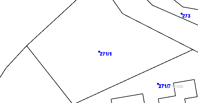 Parcela st. 271/1 v KÚ Pusté Žibřidovice, Katastrální mapa