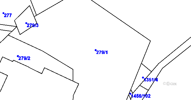 Parcela st. 279/1 v KÚ Pusté Žibřidovice, Katastrální mapa