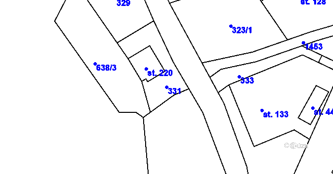 Parcela st. 331 v KÚ Pusté Žibřidovice, Katastrální mapa