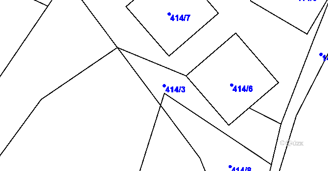 Parcela st. 414/3 v KÚ Pusté Žibřidovice, Katastrální mapa