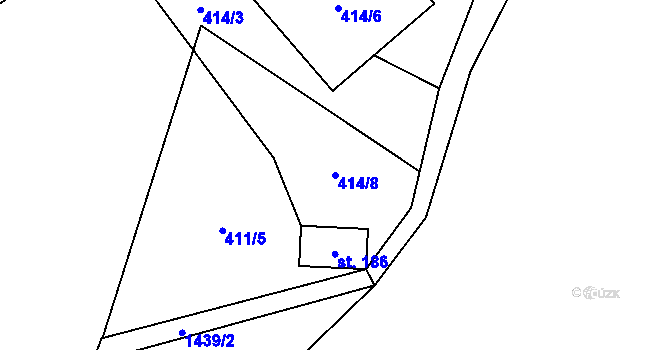 Parcela st. 414/8 v KÚ Pusté Žibřidovice, Katastrální mapa