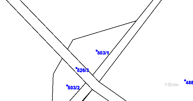 Parcela st. 503/1 v KÚ Pusté Žibřidovice, Katastrální mapa