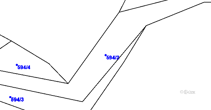 Parcela st. 594/2 v KÚ Pusté Žibřidovice, Katastrální mapa