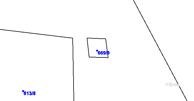 Parcela st. 669/9 v KÚ Pusté Žibřidovice, Katastrální mapa