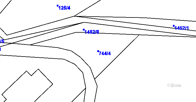 Parcela st. 744/4 v KÚ Pusté Žibřidovice, Katastrální mapa