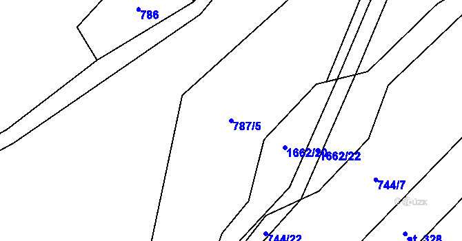Parcela st. 787/5 v KÚ Pusté Žibřidovice, Katastrální mapa