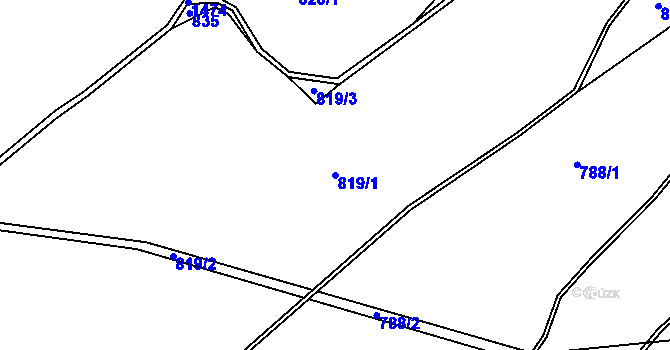 Parcela st. 819/1 v KÚ Pusté Žibřidovice, Katastrální mapa