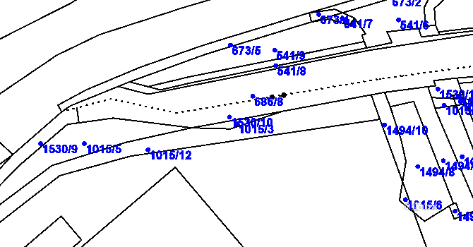 Parcela st. 1015/3 v KÚ Pusté Žibřidovice, Katastrální mapa