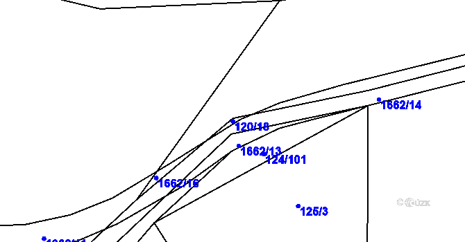 Parcela st. 120/18 v KÚ Pusté Žibřidovice, Katastrální mapa
