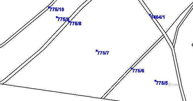 Parcela st. 775/7 v KÚ Pusté Žibřidovice, Katastrální mapa