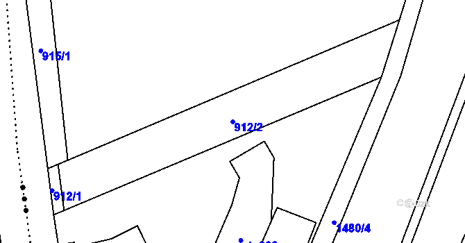 Parcela st. 912/2 v KÚ Pusté Žibřidovice, Katastrální mapa