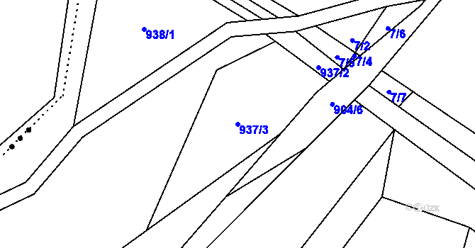 Parcela st. 937/3 v KÚ Pusté Žibřidovice, Katastrální mapa