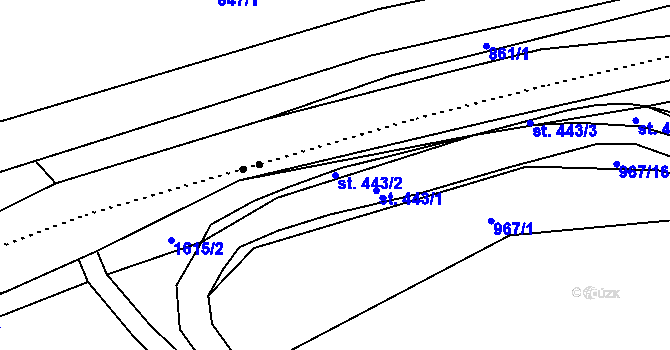 Parcela st. 443/2 v KÚ Pusté Žibřidovice, Katastrální mapa