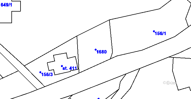 Parcela st. 1680 v KÚ Pusté Žibřidovice, Katastrální mapa