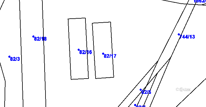 Parcela st. 82/17 v KÚ Pusté Žibřidovice, Katastrální mapa