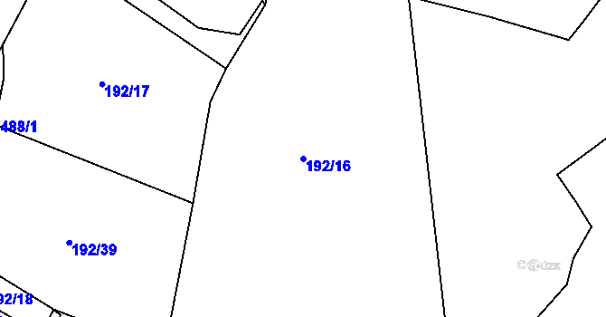 Parcela st. 192/16 v KÚ Háj u Jindřichovic, Katastrální mapa
