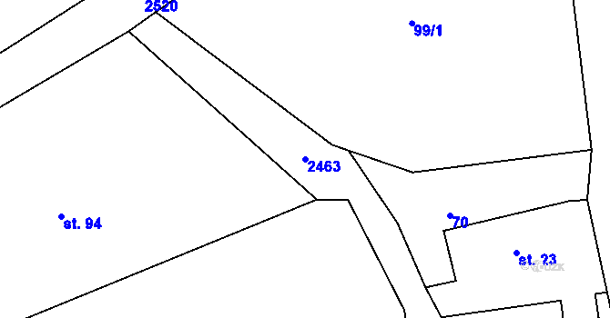 Parcela st. 2463 v KÚ Háj u Jindřichovic, Katastrální mapa