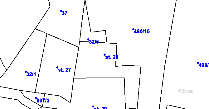 Parcela st. 28 v KÚ Heřmanov v Krušných horách, Katastrální mapa