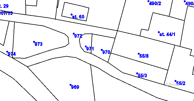 Parcela st. 55/1 v KÚ Heřmanov v Krušných horách, Katastrální mapa
