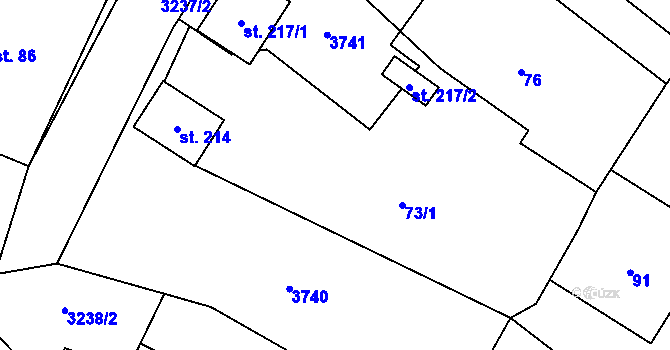 Parcela st. 73/2 v KÚ Jindřichovice v Krušných horách, Katastrální mapa