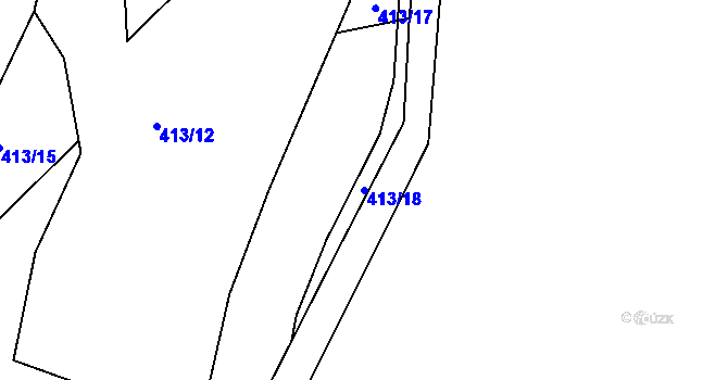 Parcela st. 413/18 v KÚ Mezihorská, Katastrální mapa