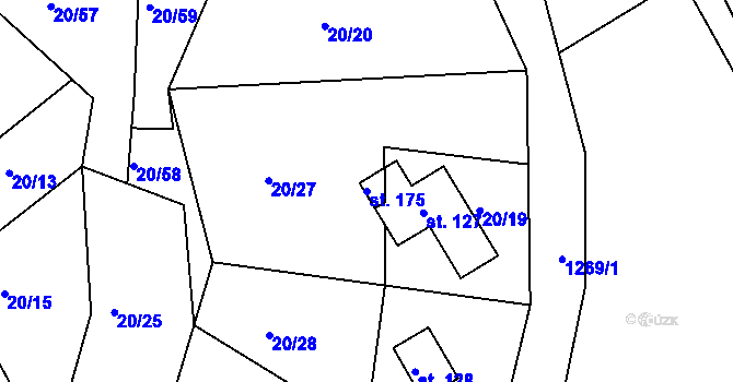 Parcela st. 175 v KÚ Mezihorská, Katastrální mapa