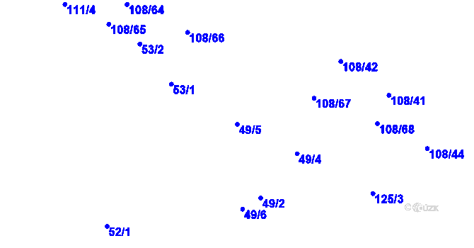 Parcela st. 49/5 v KÚ Jindřichovice na Moravě, Katastrální mapa