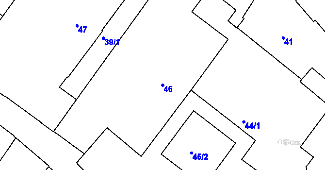 Parcela st. 46 v KÚ Jindřichův Hradec, Katastrální mapa